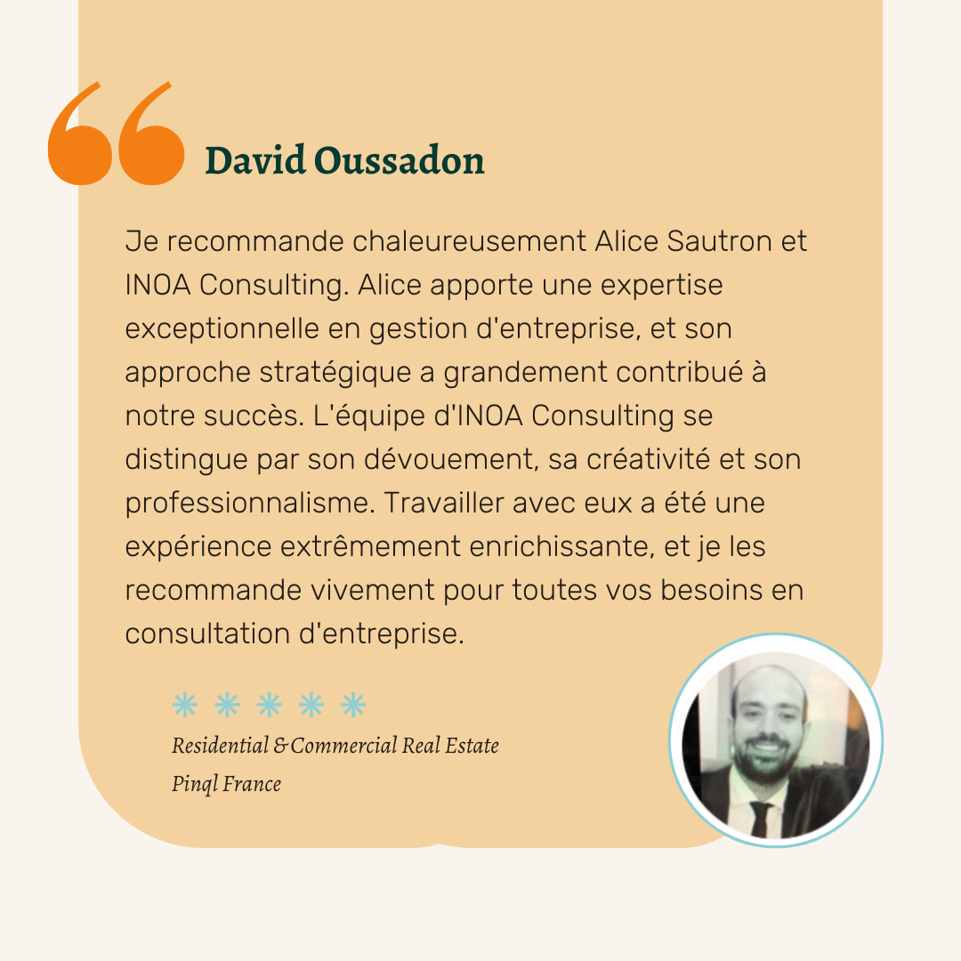 Avis david, pour Alice Sautron, INOA Consulting, Consultante à Reims
