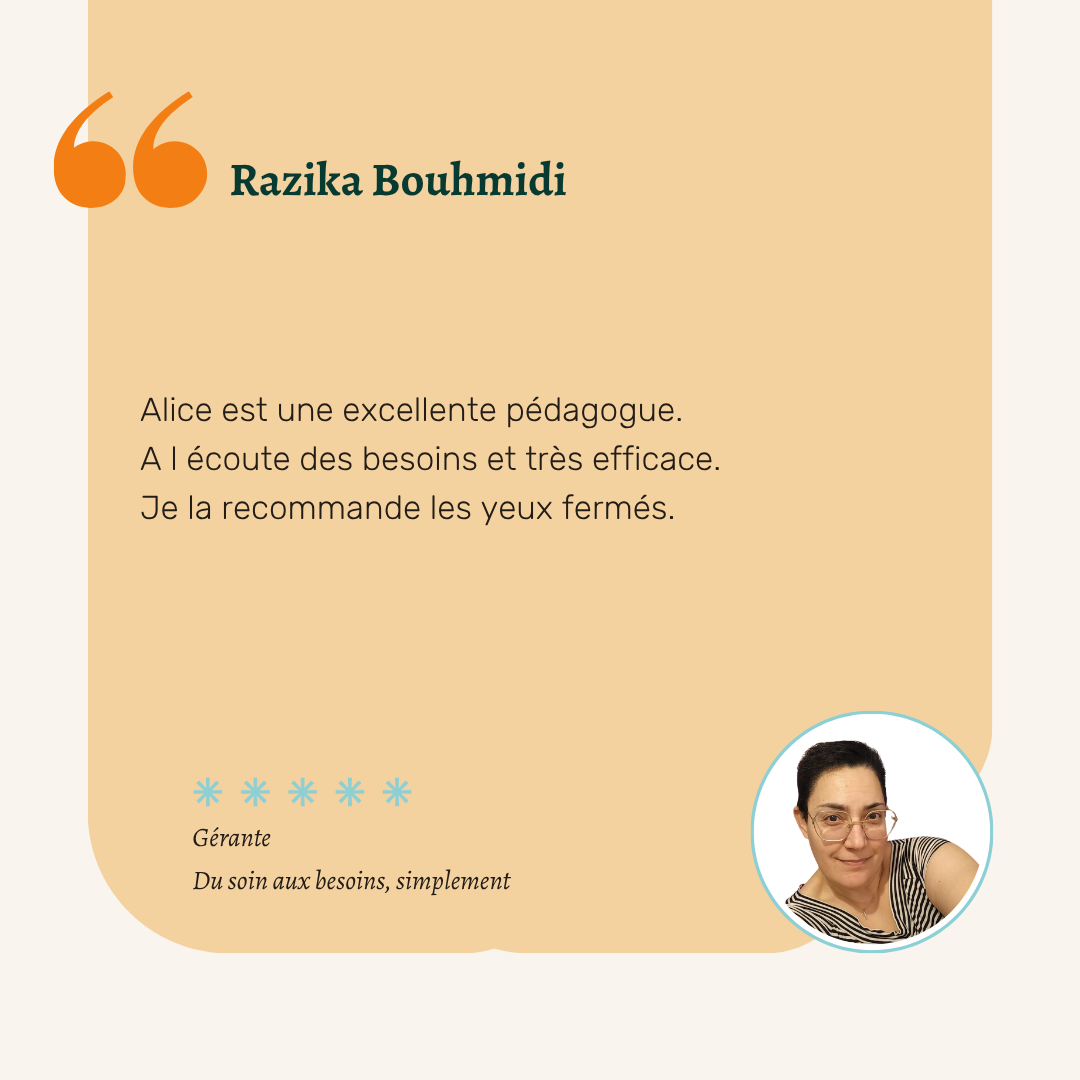 Avis Razika, pour Alice Sautron, INOA Consulting, Consultante à Reims